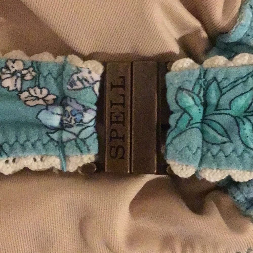 EUC SPELL Flower Child Floral Bikini Top Bandeau W TIES  Sz small - Picture 6 of 11